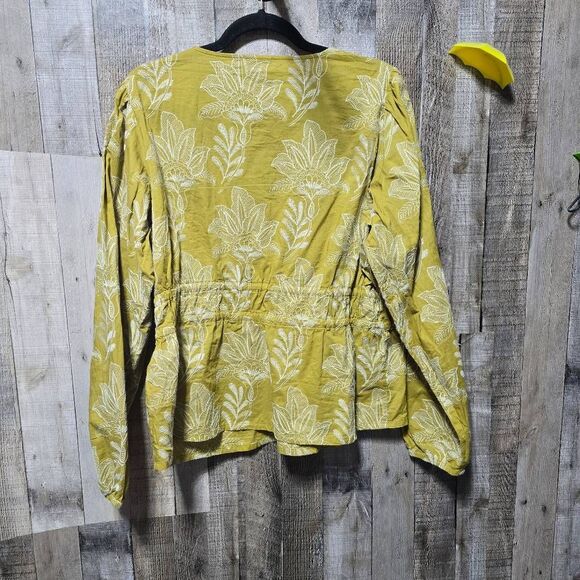 Spartina 449 Loretta Blouse Calm Waters Schiffli Green Top - Picture 4 of 6